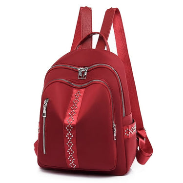 Mochila negra mujer colegio rojo
